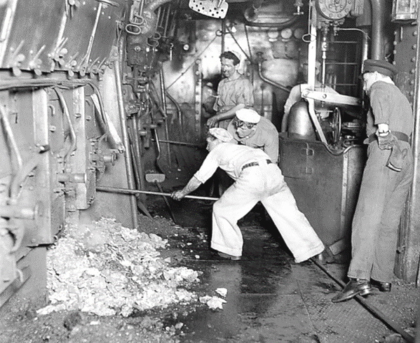 Royal Navy stokers at work