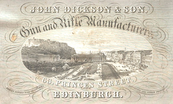 Advert for gunsmith John Dickson & Son