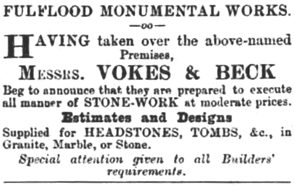 Advertisment for the Vokes and Beck