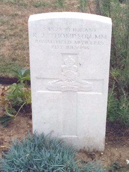 Grave at Dantzig Alley British Cemetery, Mametz, Somme, Pas de Calais, France